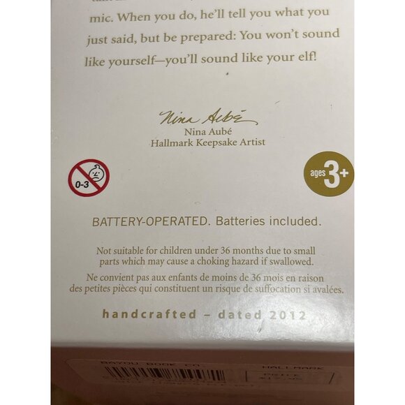 Hallmark Keepsake 2012 Voice Changing Elf Ornament With Magic Recordable Sound - Picture 6 of 6